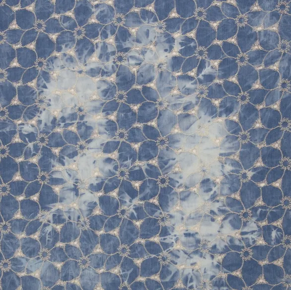 Broderie jeans bloemen